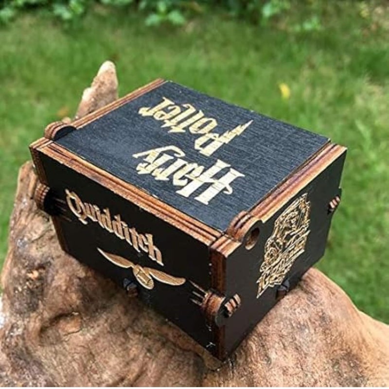 Fusked Caaju Wooden HP Music Box - Hand Crank Classic Antique Carved Wood Musical Boxes - Birthday Gift for Potterheads - Image 5